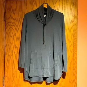 JJill size medium dusty blue funnel neck hoodie with pockets